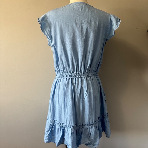 Ever New Melbourne Rahnee Frill Sky Blue Flutter Sleeve Mini Dress SZ 10 - Picture 5 of 13